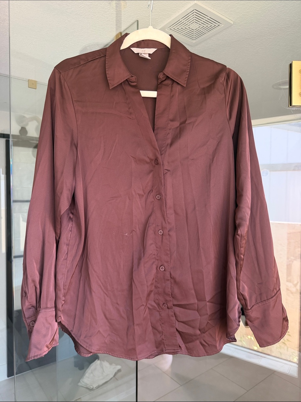 HM chocolate brown button down